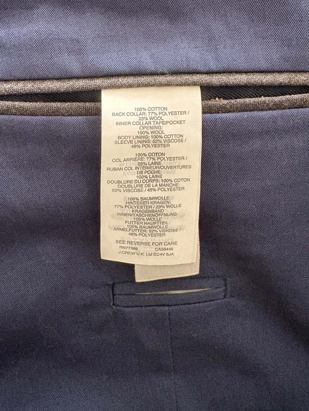 NWT J.Crew Ludlow Sport Coat Jacket Sz 34S Navy Blue Cotton Larusmiani Slim Fit